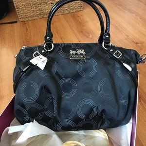 NWT! Black / Silver Coach purse