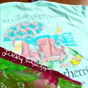 NWT Simply Southern Blue T-Shirt &LillyPulitzerBag