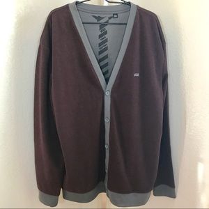 Vans Dark Burgandy and Gray Cardigan Size XXL