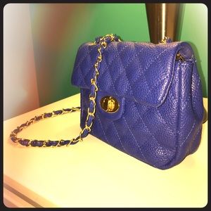 Blue, cross-body purse