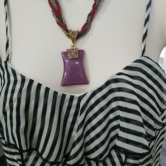 🦃 DONATED Beautiful striped cami with ruffles - Picture 6 of 6