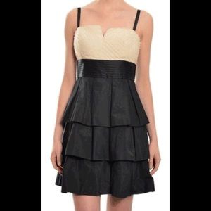 BCBG nude/black ruffle dress - 6