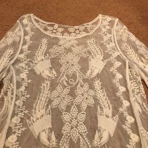 ALTAR'D STATE beautiful cream embroidered blouse