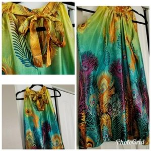 Peacock Inspired Swing dress