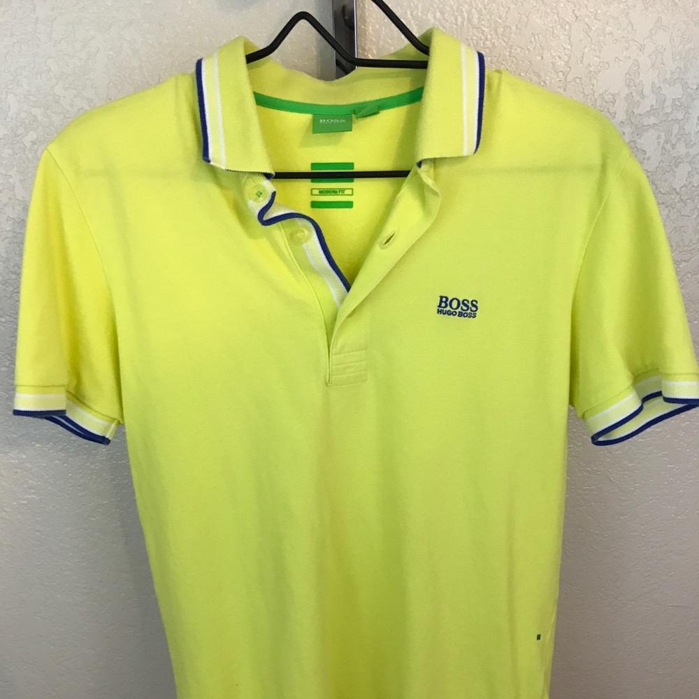 Hugo Boss Yellow Polo Modern Fit Size Small