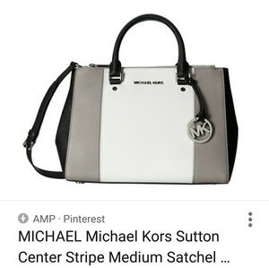 Michael Kors Sutton Center Stripe Medium Satchel