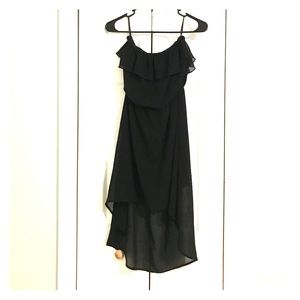 Black high low strapless dress