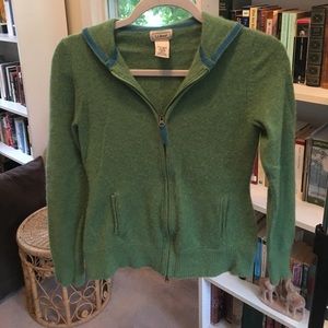 100% Cashmere L.L. Bean Zip Up Hoodie