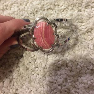 💓Rhodochrosite silver hinge bracelet