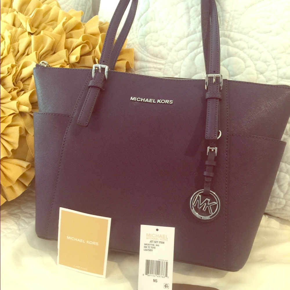 Purple Michael Kors EW tote Stefano