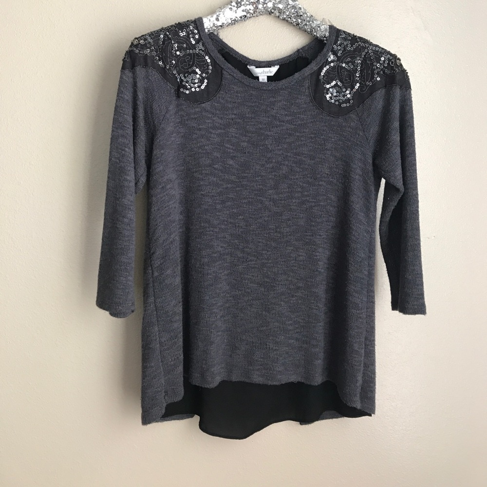 Grey embellished top