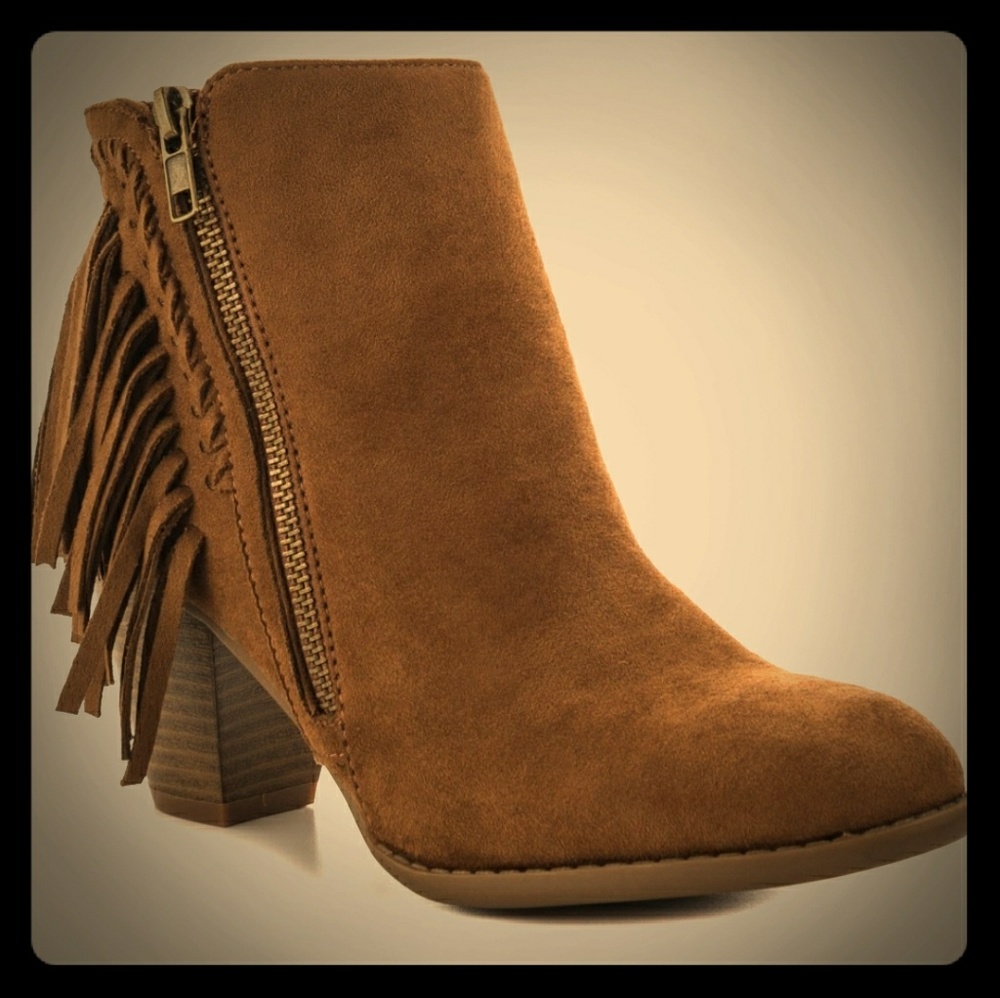 Western Fringe Suede Booties