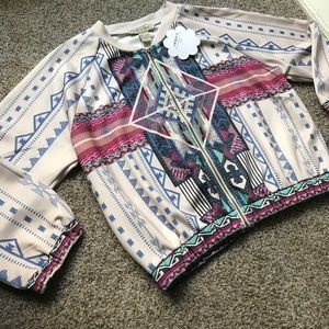 Aztec design bomber jacket