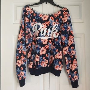 Victoria's Secret Pink Floral Slouchy Crew