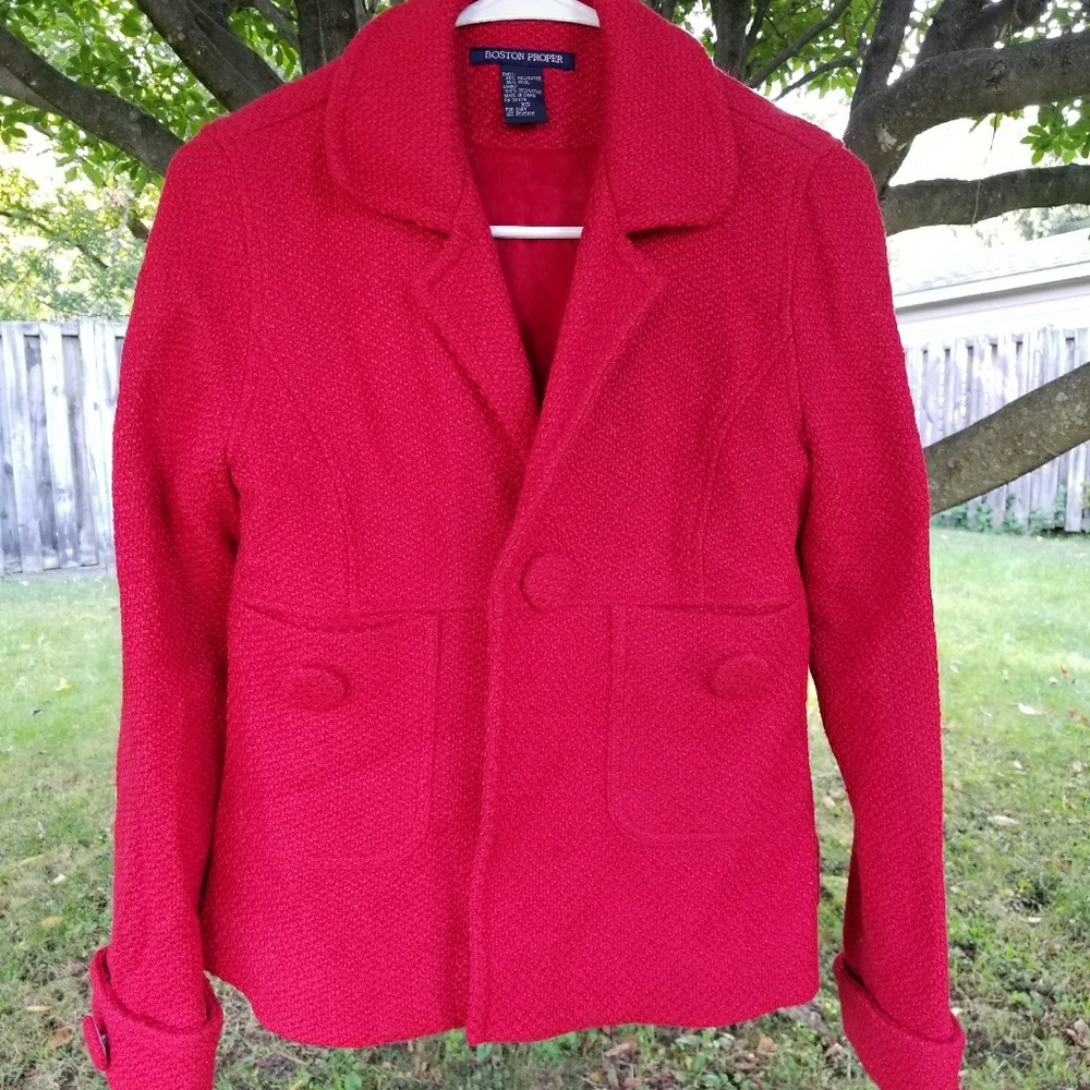 Valentines Day! Gorgeous red Boston Proper jacket. Xs - Picture 5 of 6