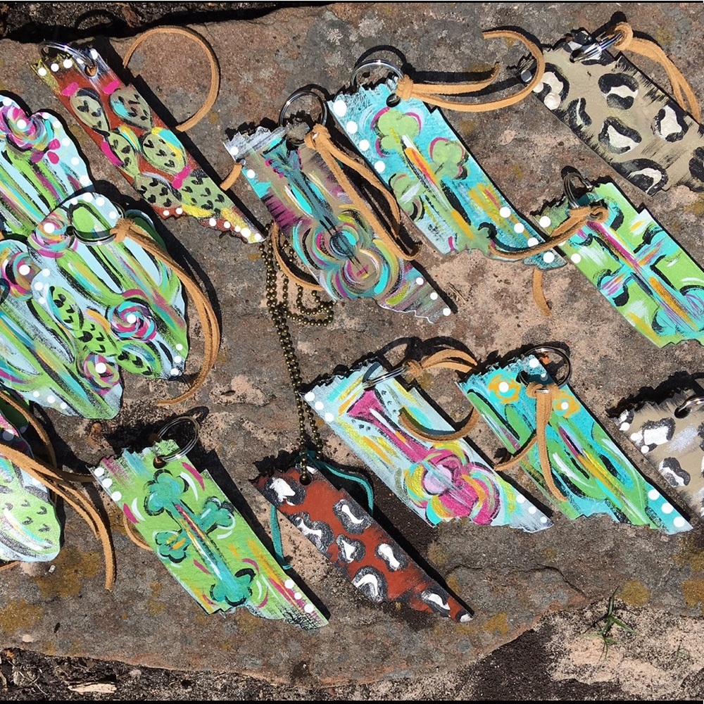 Hand painted key and or purse charms.