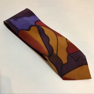 Italian 100% Silk Maria Callas Abstract Print Tie