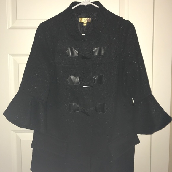 Black glitter Vera Wang princess coat - Picture 1 of 6
