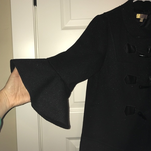 Black glitter Vera Wang princess coat - Picture 3 of 6