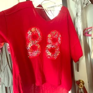 Free people red embroidered 88