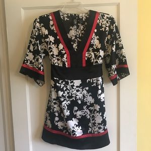 Black & Red Kimono Tunic