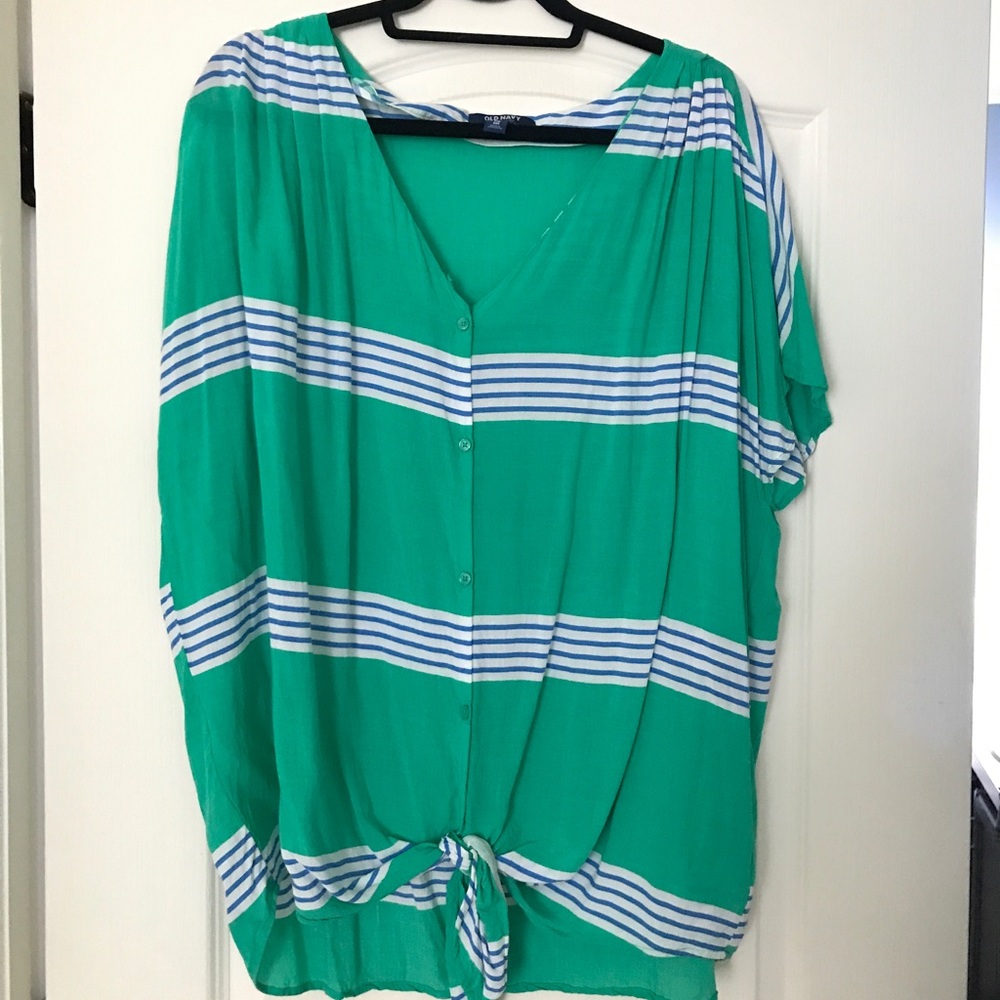 Striped Button-Down Blouse