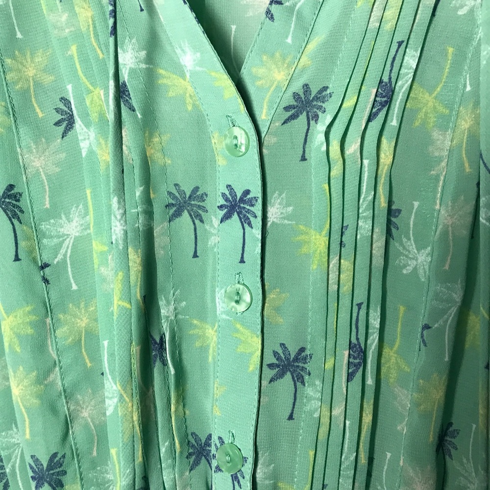 Lauren Conrad size 2 sheer Mint mini pleated dress - Picture 4 of 7