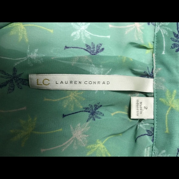 Lauren Conrad size 2 sheer Mint mini pleated dress - Picture 3 of 7