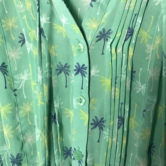 Lauren Conrad size 2 sheer Mint mini pleated dress - Picture 4 of 7