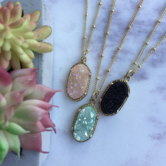 Gold + Dainty Druzy Necklaces - Picture 7 of 7