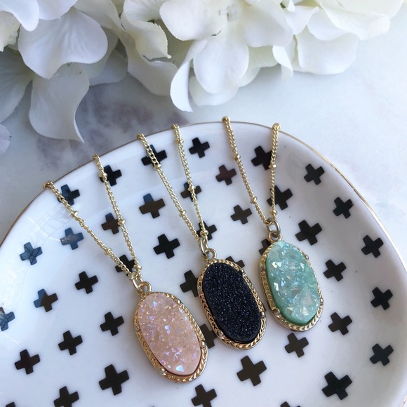 Gold + Dainty Druzy Necklaces - Picture 6 of 7