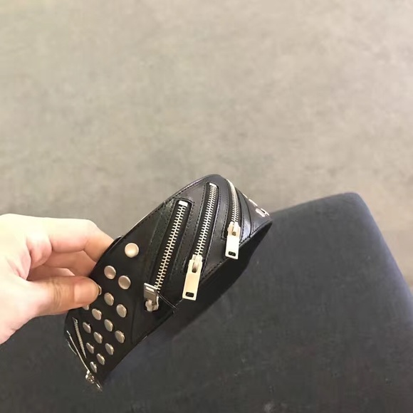 Saint Laurent studded zipper button closure belt main image 6