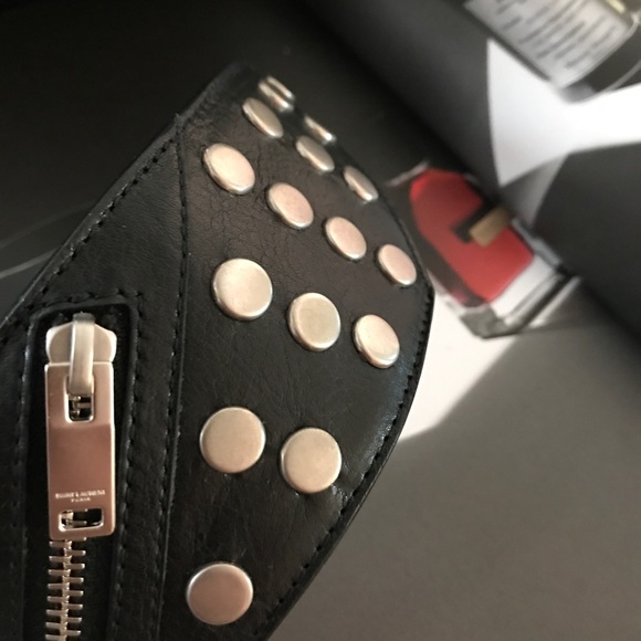 Saint Laurent studded zipper button closure belt main image 5
