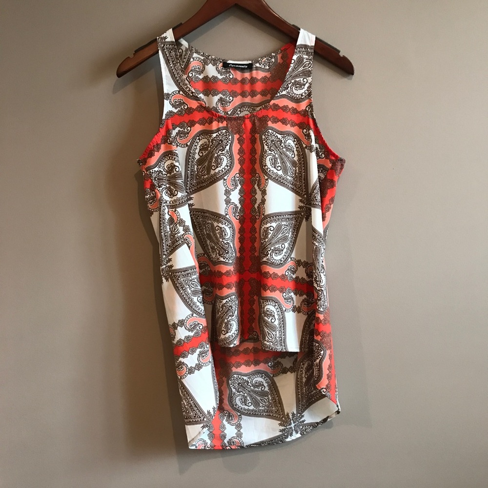 Paisley patterned high-low top