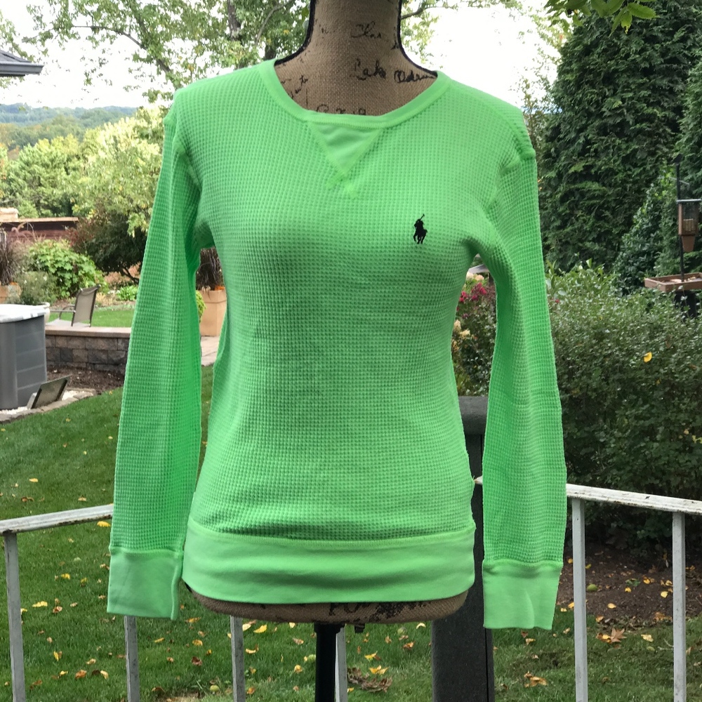 NEON Green Polo Ralph Lauren Thermal Shirt