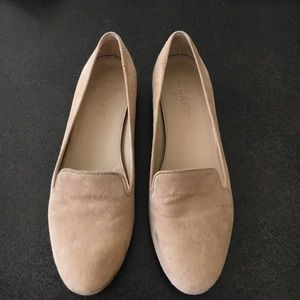 JCREW Cora Loafers in nude suede