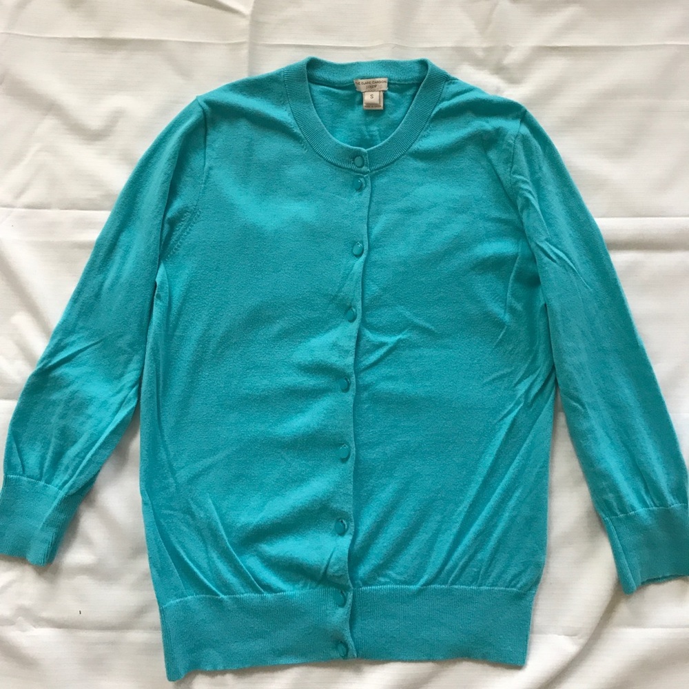 J Crew size small teal cardigan.