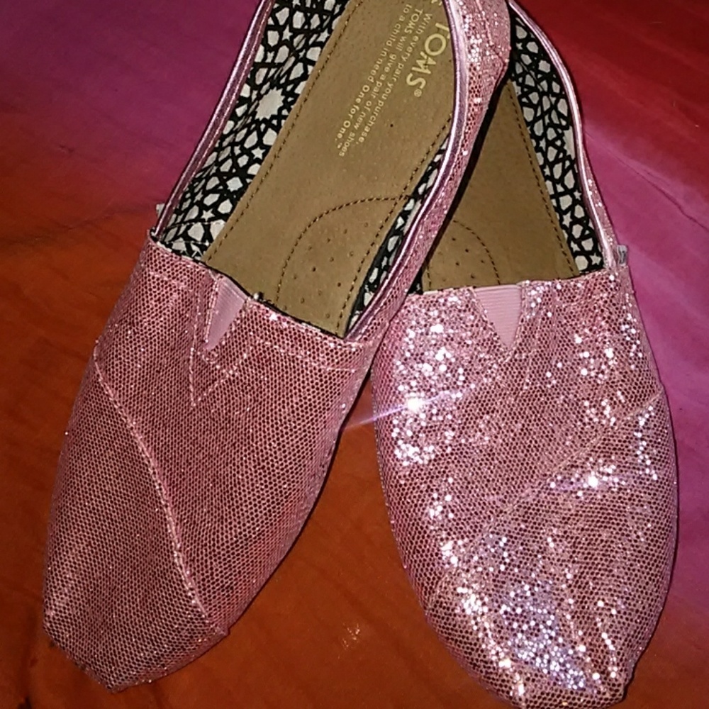 Sz 11 W TOMS - Sparkly pink glitter