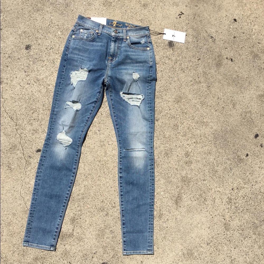 7 for all mankind super skinny h/w denim