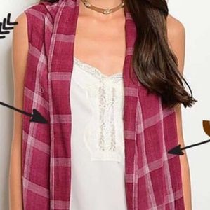 Lazy J Ranch Plaid Fringe Vest