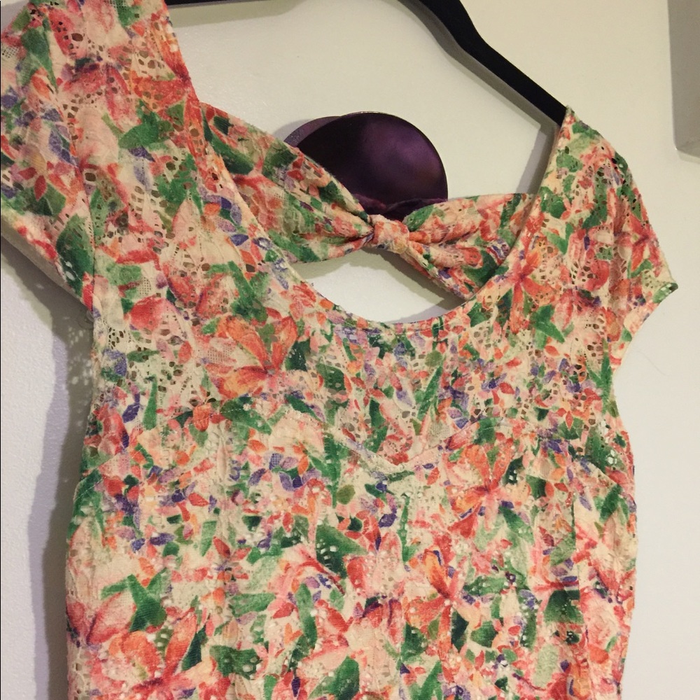 Free People Multicolored Floral Mini Dress- Size M