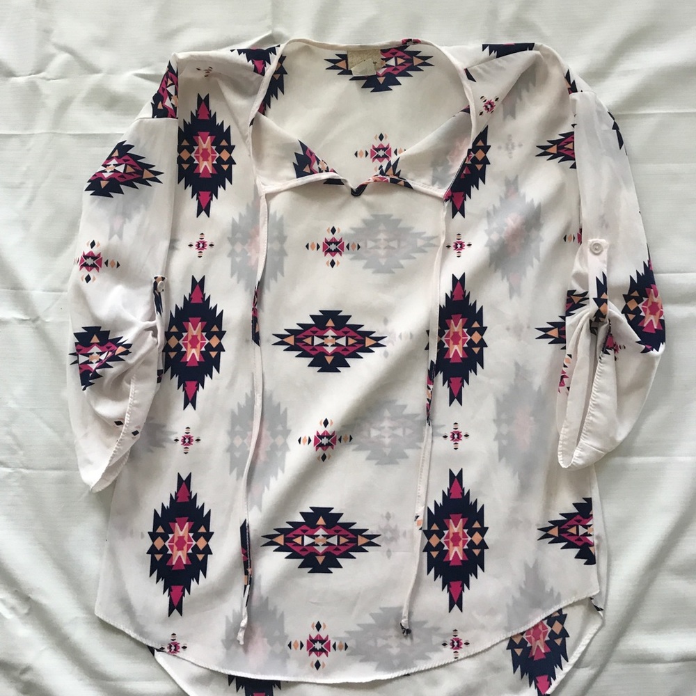 Daytrip size small Aztec print tunic style blouse.