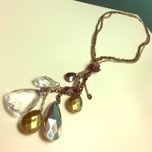 Gold and silver long necklace