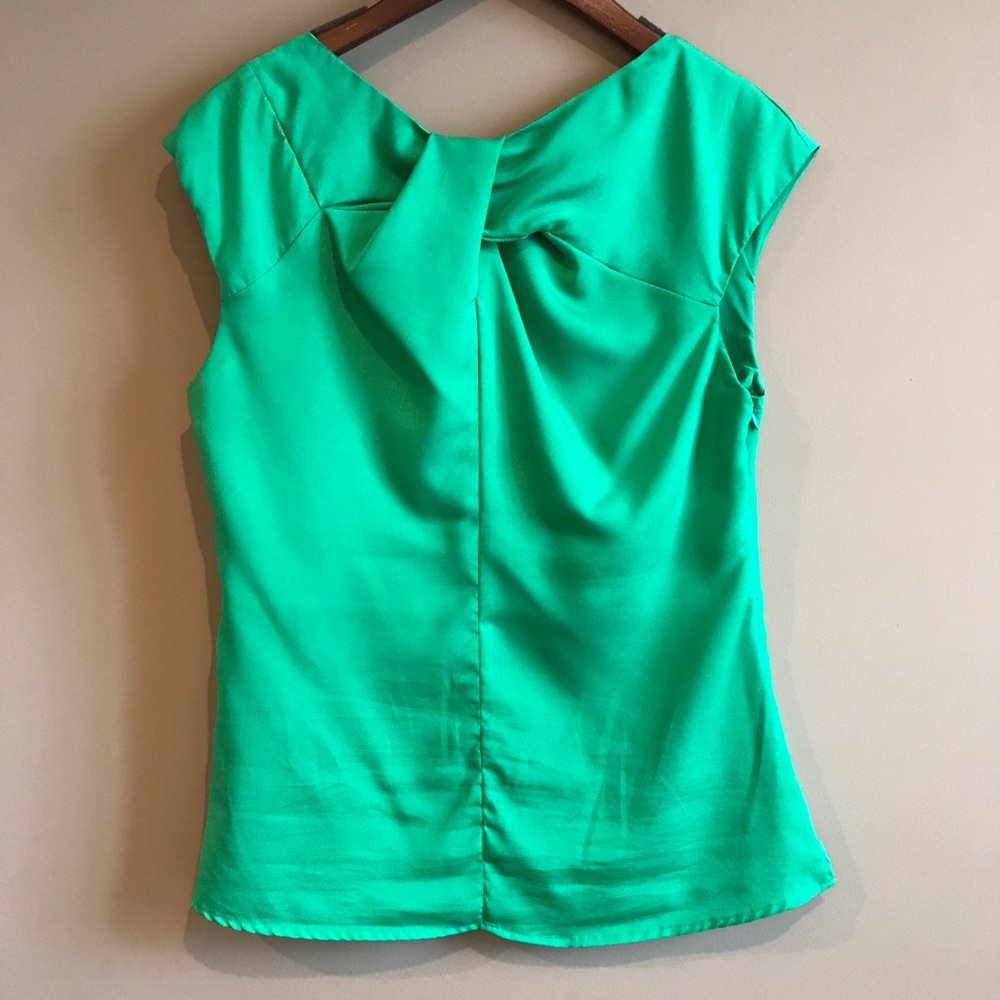 Emerald green silk top