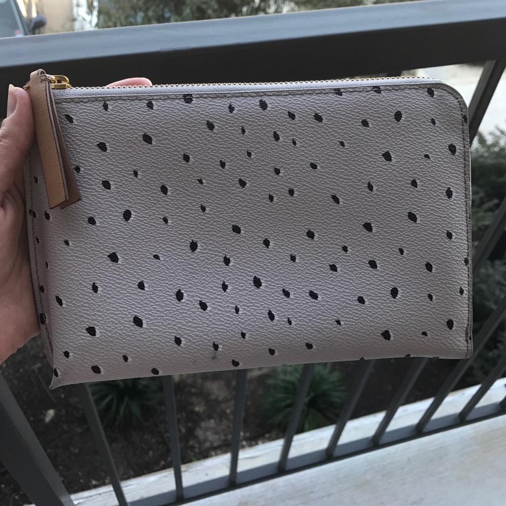 Banana Republic Spotted Clutch with Phone Charger