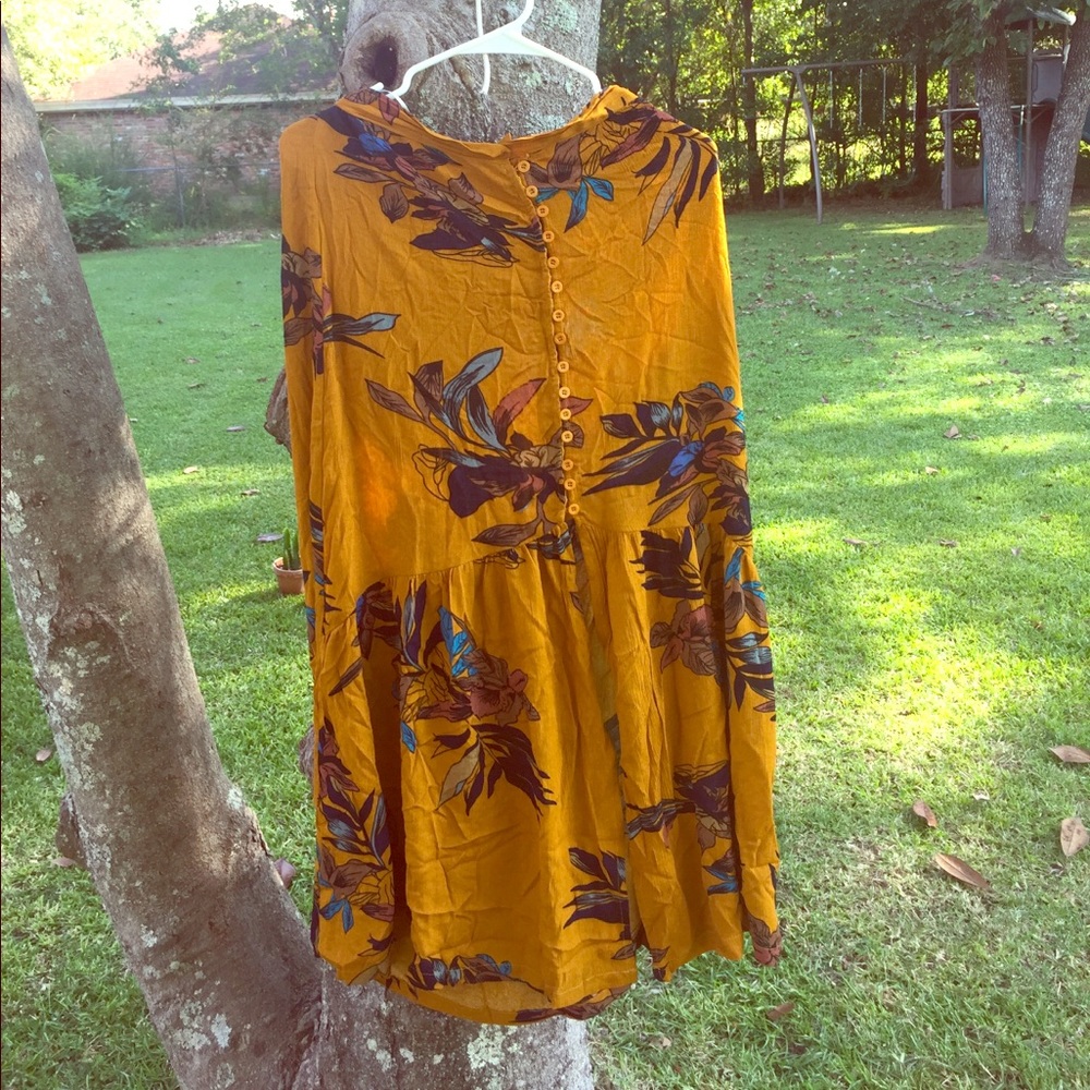 Mustard floral skirt