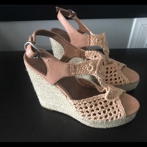 Lucky Brand Rilo Crochet Platform Wedges