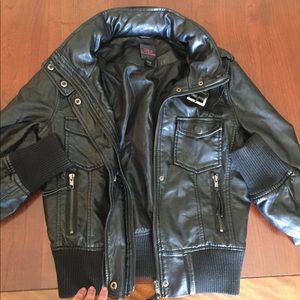 BEBÉ Faux Leather Bomber Jacket