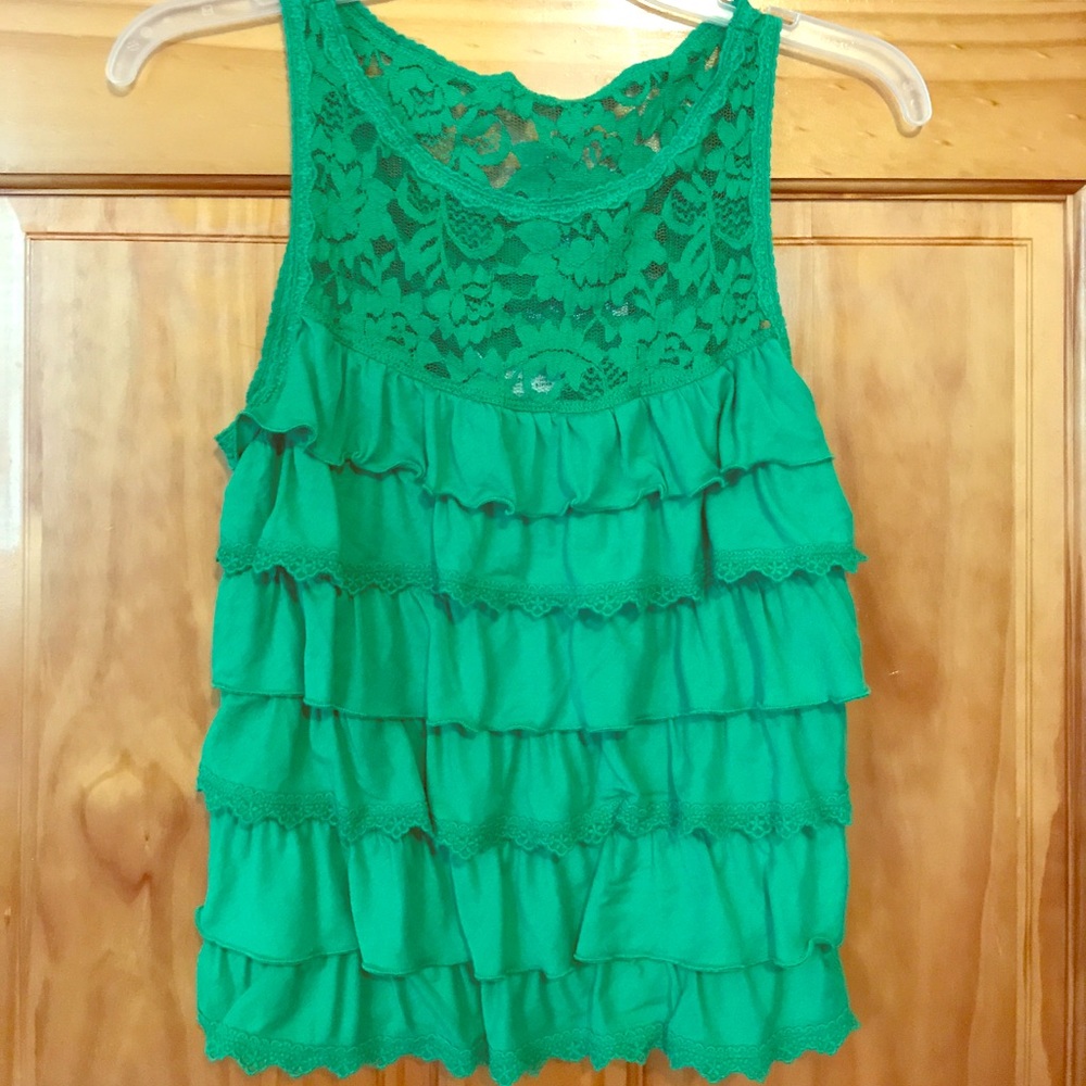 Green lace Abercrombie and Fitch tank top