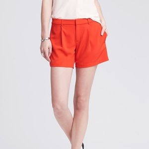 Banana Republic red/orange pleated drapey shorts